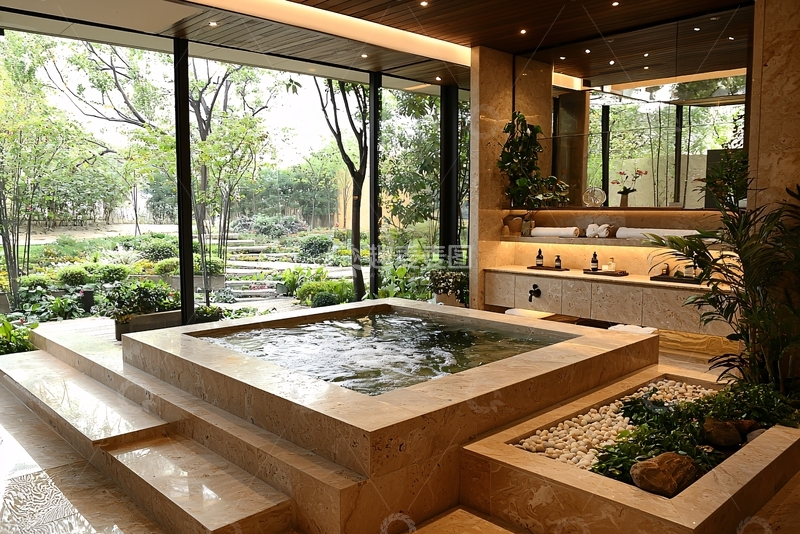 高清大图下载【趣麦麦图】豪华日式禅意浴室