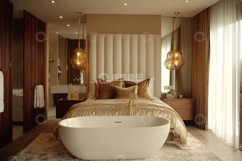 高清大图下载【趣麦麦图】高级酒店套房卧室