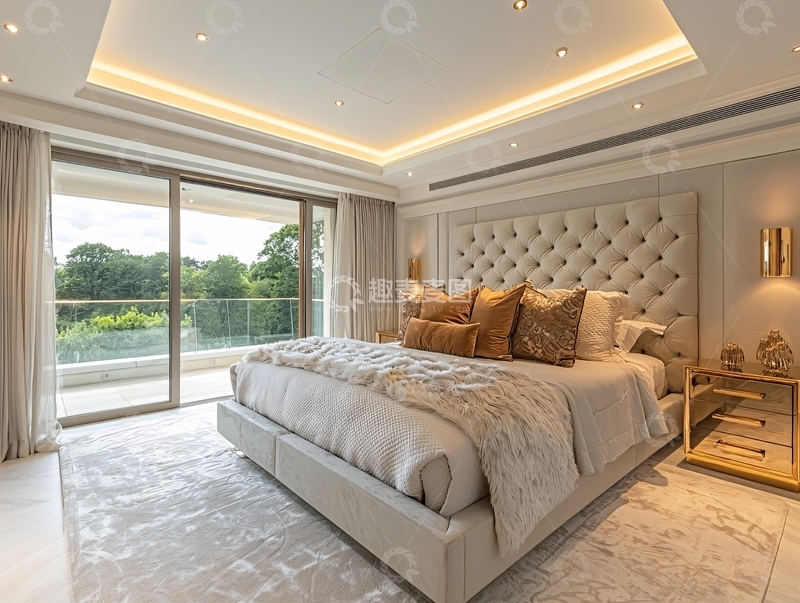 高清大图下载【趣麦麦图】豪华卧室与阳台景观