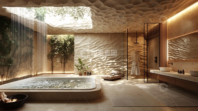 高清大图下载【趣麦麦图】极简风格的奢华浴室