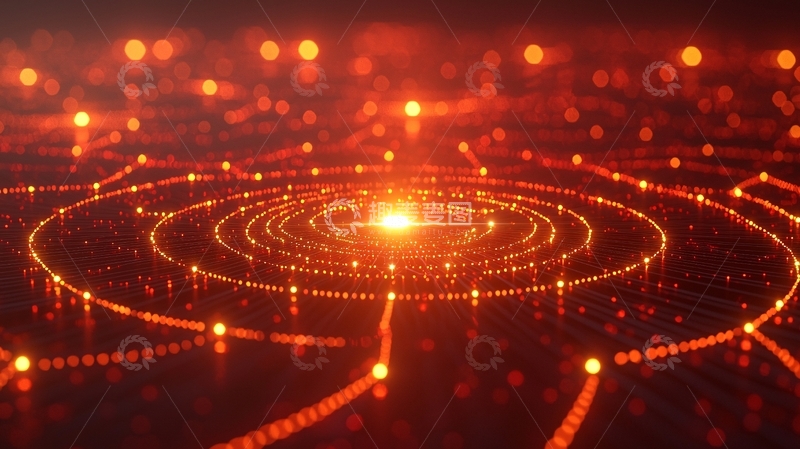 高清大图下载【趣麦麦图】橙色光点环状能量场