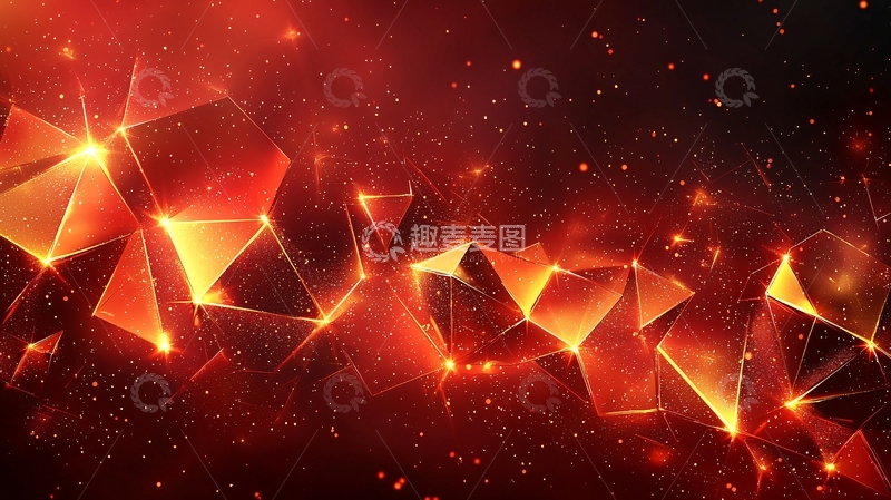 高清大图下载【趣麦麦图】红色几何抽象背景