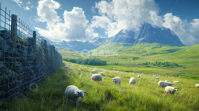 高清大图下载【趣麦麦图】苏格兰山区绵羊牧场