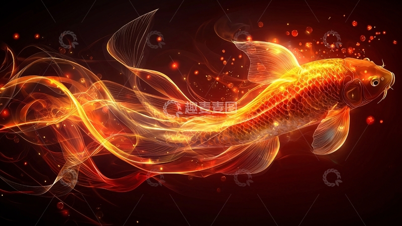 高清大图下载【趣麦麦图】火焰鲤鱼