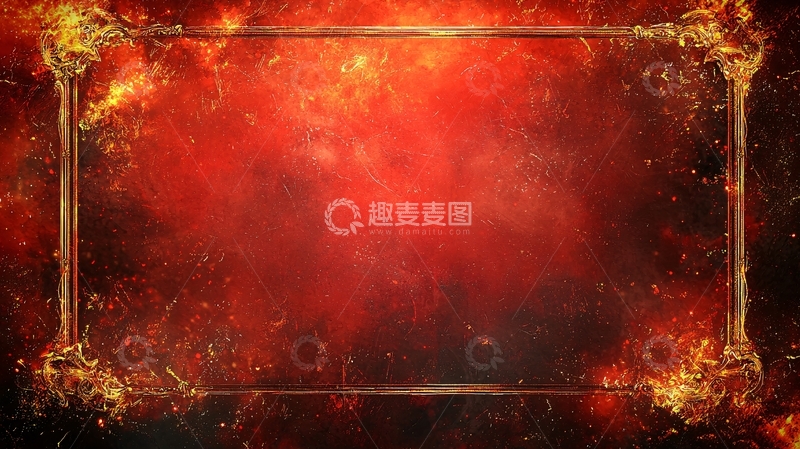 高清大图下载【趣麦麦图】火焰边框背景