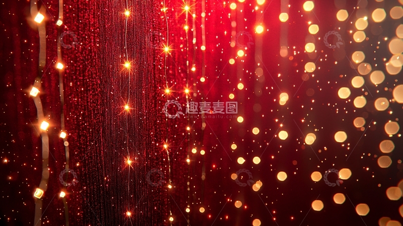 高清大图下载【趣麦麦图】红色背景灯光