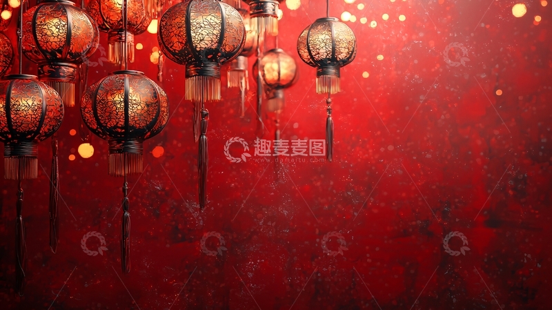 高清大图下载【趣麦麦图】红灯笼背景图