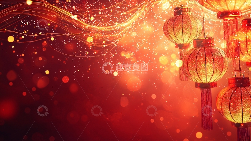 高清大图下载【趣麦麦图】红灯笼喜庆节日背景