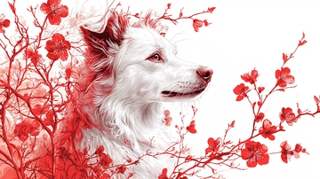 白毛狗与红花
