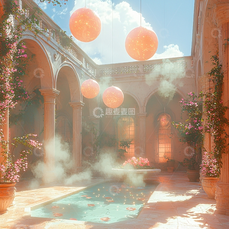 高清大图下载【趣麦麦图】梦幻庭院