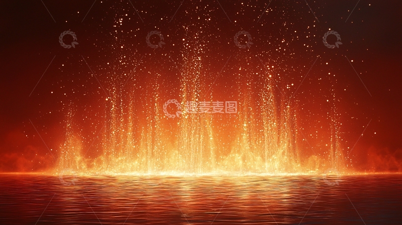 高清大图下载【趣麦麦图】燃烧的红色液体喷泉