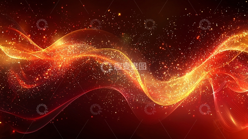 高清大图下载【趣麦麦图】红色能量波浪