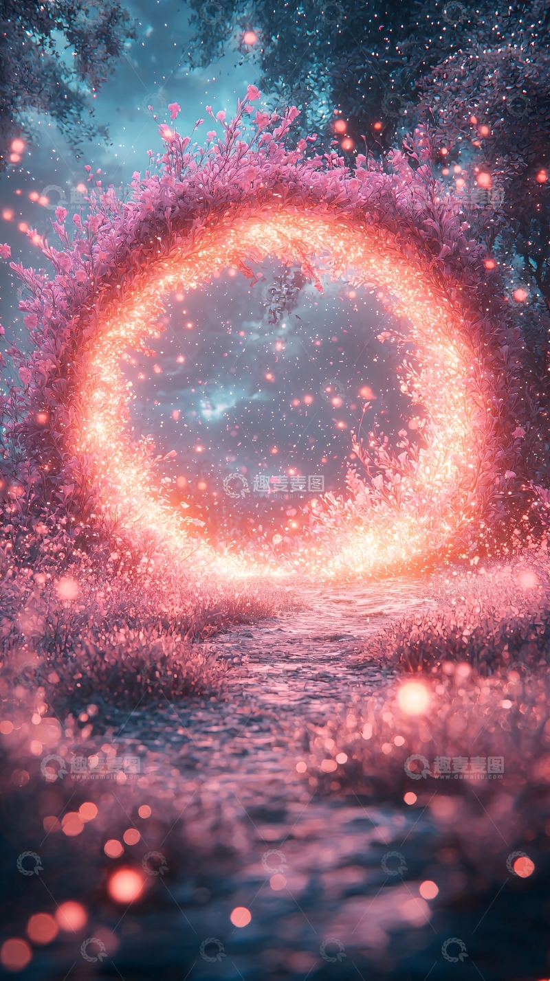 高清大图下载【趣麦麦图】梦幻光环森林小径