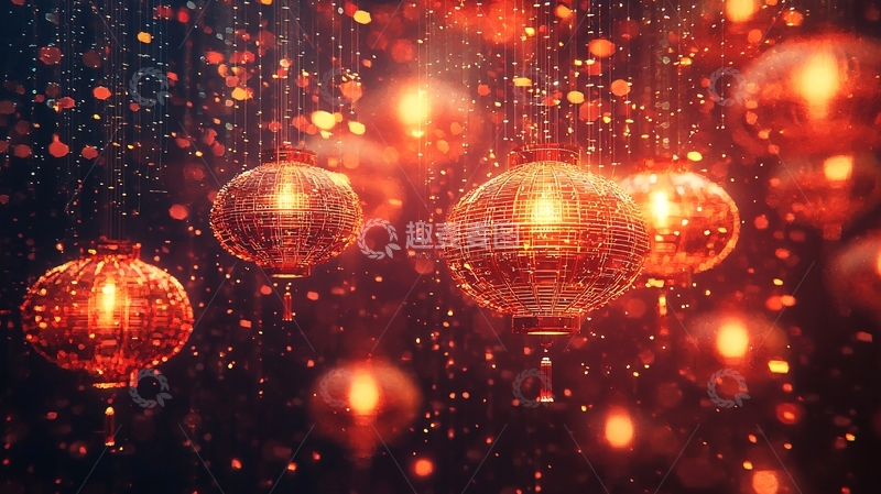 高清大图下载【趣麦麦图】橙色光球雨夜