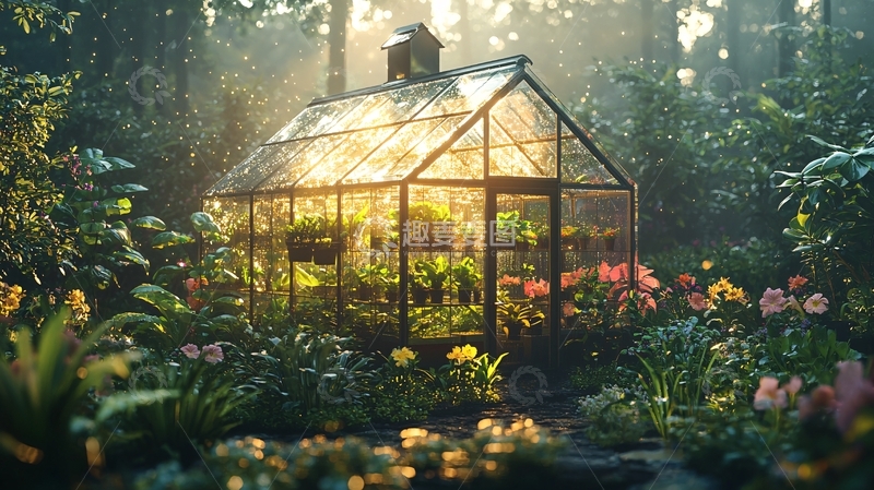高清大图下载【趣麦麦图】森林玻璃温室