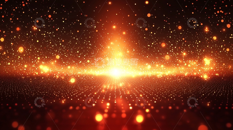 高清大图下载【趣麦麦图】金色粒子光效背景