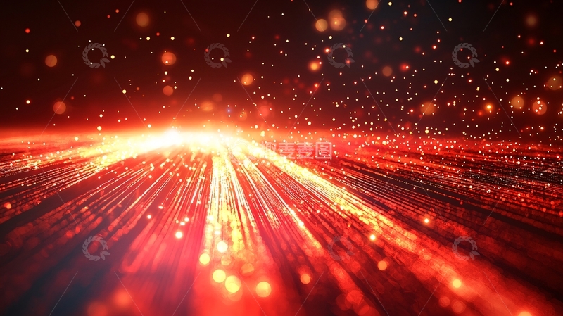 高清大图下载【趣麦麦图】红色光线粒子背景