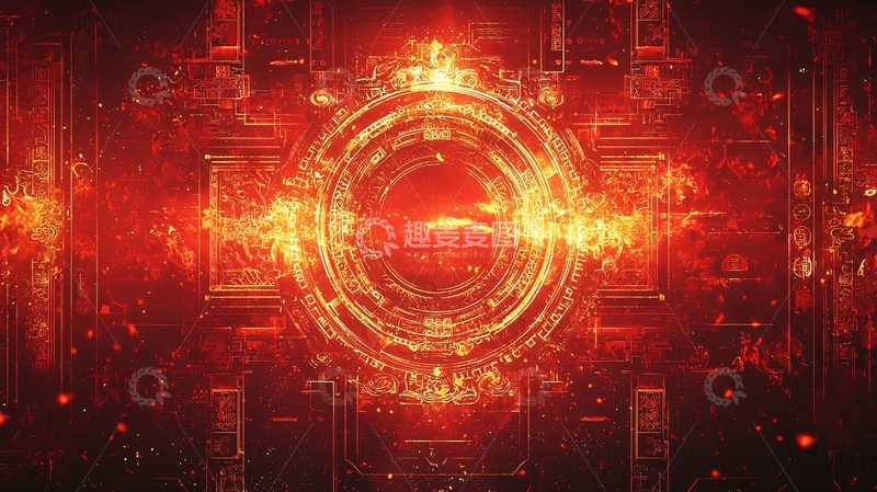 高清大图下载【趣麦麦图】火焰能量环