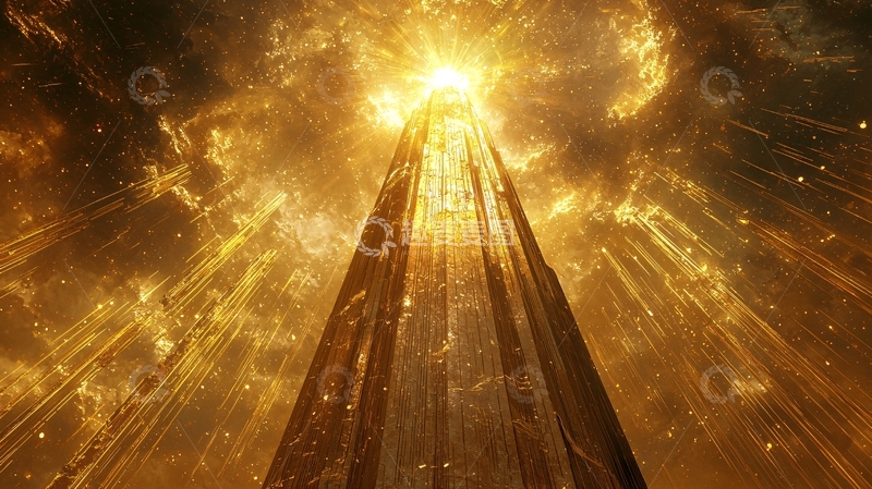 高清大图下载【趣麦麦图】金色光柱