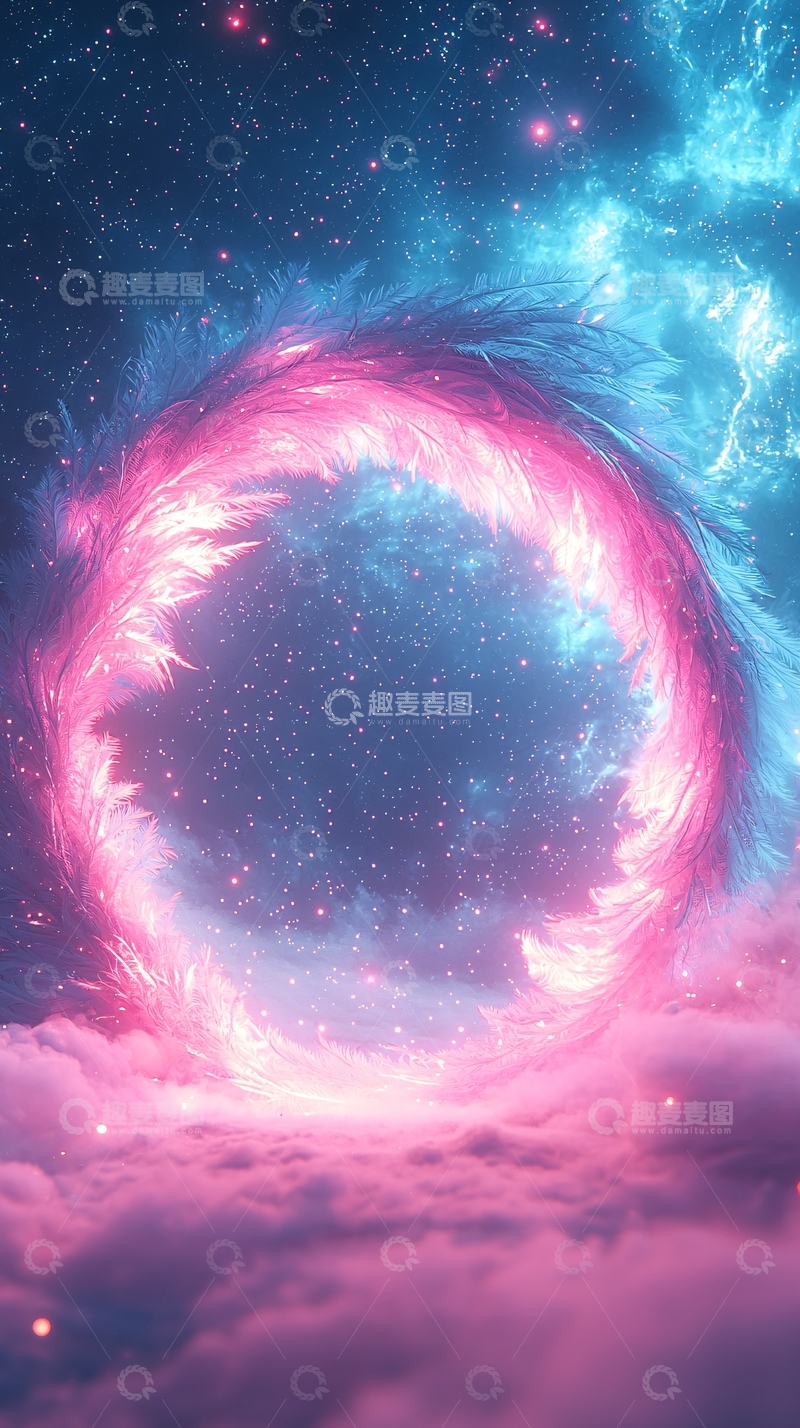 高清大图下载【趣麦麦图】梦幻宇宙星云圆环