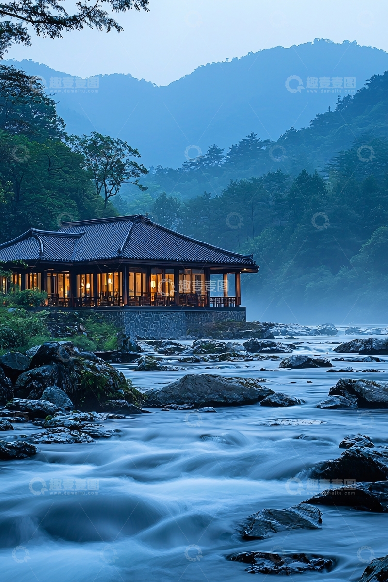 高清大图下载【趣麦麦图】山间木屋