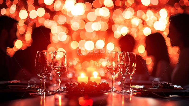 高清大图下载【趣麦麦图】浪漫晚餐烛光晚餐