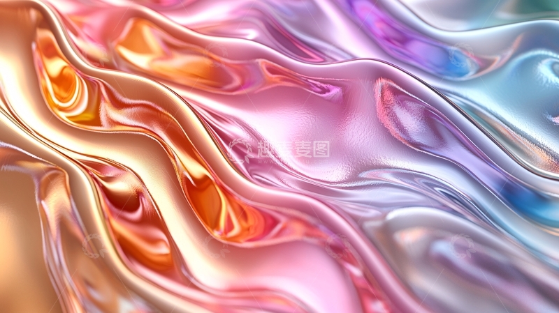 高清大图下载【趣麦麦图】流体渐变色丝绸质感