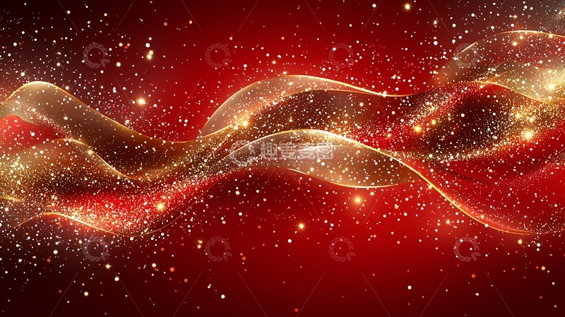 高清大图下载【趣麦麦图】红色金光闪闪背景