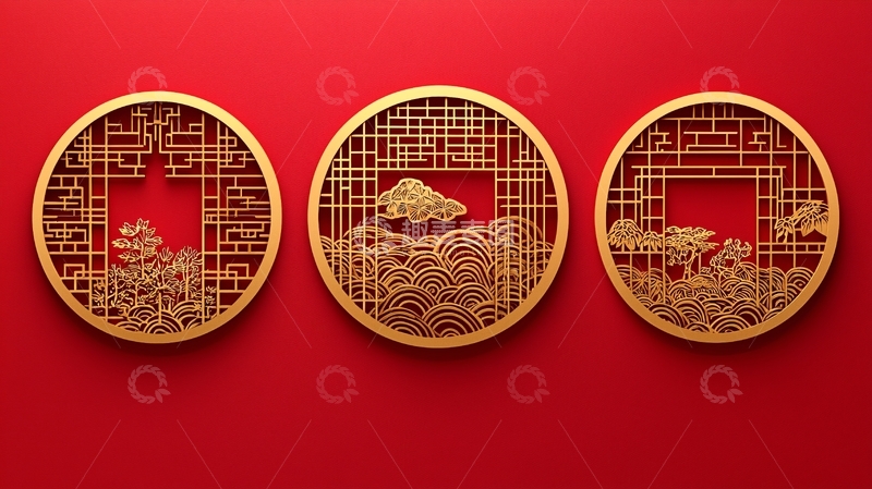 高清大图下载【趣麦麦图】中式窗花