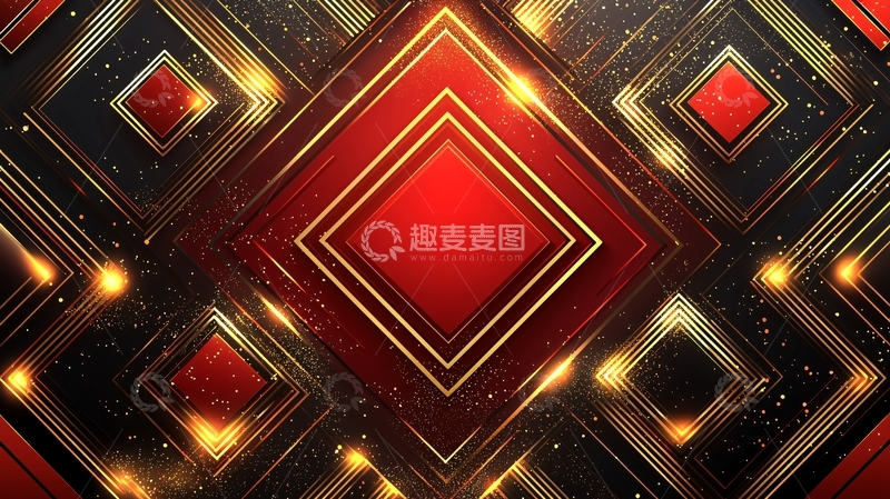 红黑金几何图案背景