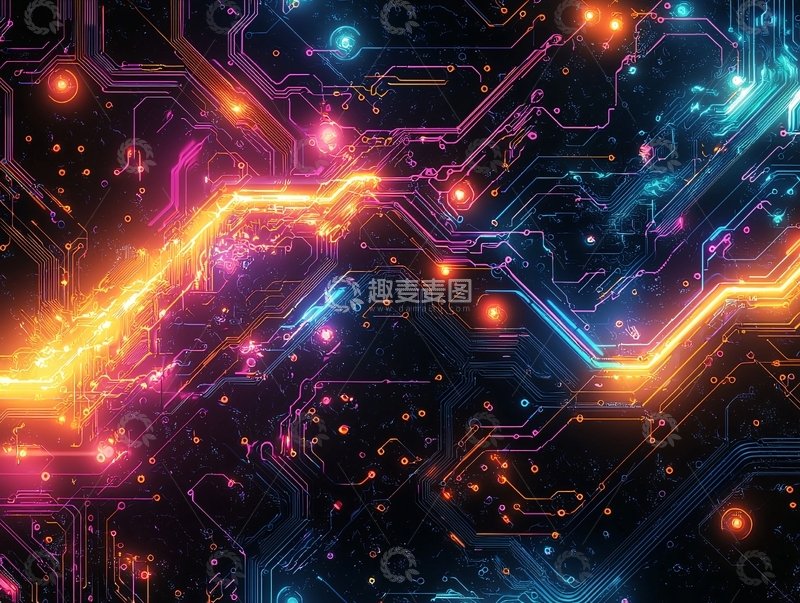 高清大图下载【趣麦麦图】炫彩电路板