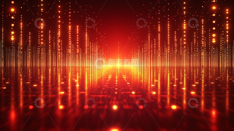 高清大图下载【趣麦麦图】红色光线粒子背景