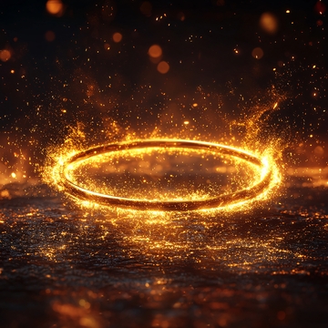 燃烧的金色圆环