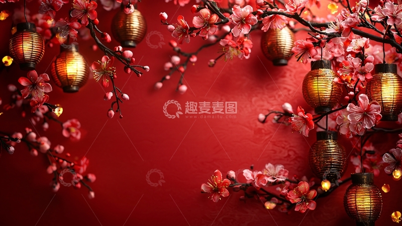 高清大图下载【趣麦麦图】中式新年喜庆背景