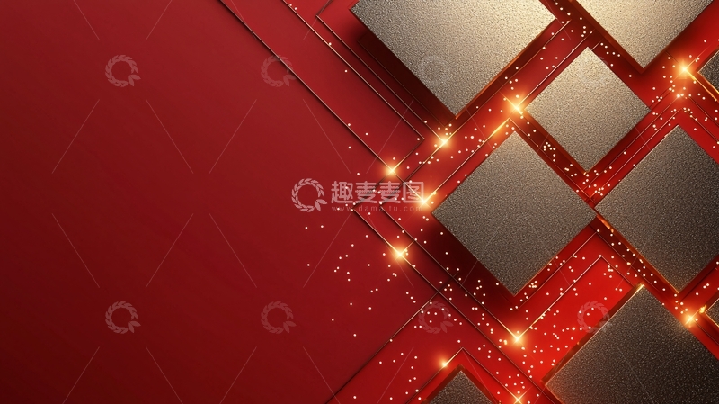 高清大图下载【趣麦麦图】红金色几何背景