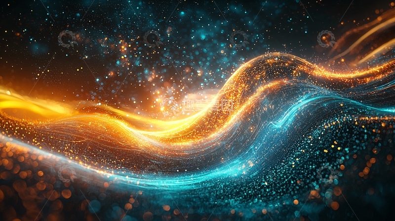 高清大图下载【趣麦麦图】绚丽光线交织的星空背景