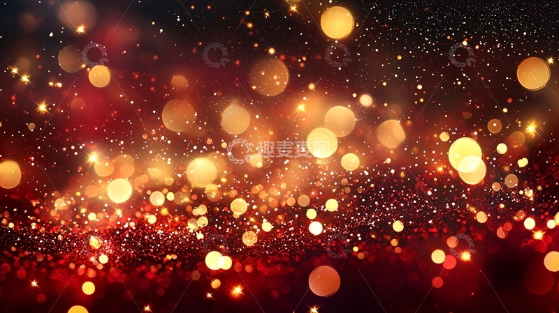 高清大图下载【趣麦麦图】红色金色闪烁背景