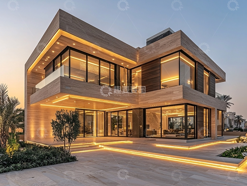 高清大图下载【趣麦麦图】现代简约别墅52