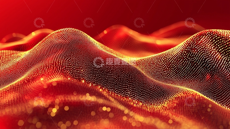 高清大图下载【趣麦麦图】红色波浪抽象背景