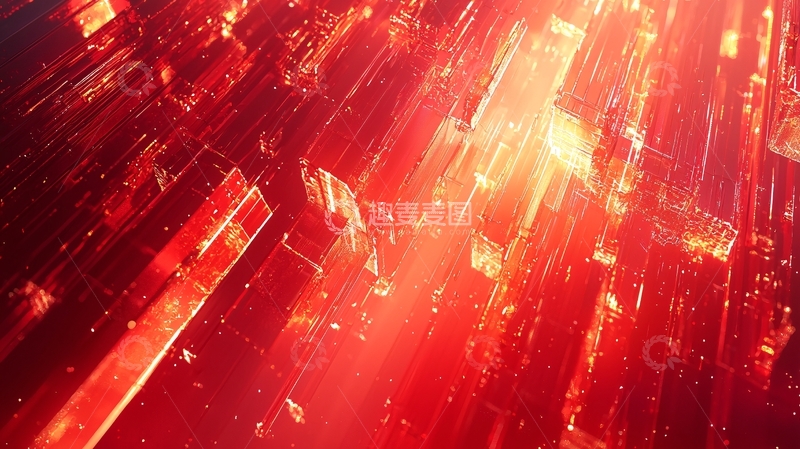 高清大图下载【趣麦麦图】红色科技感抽象背景