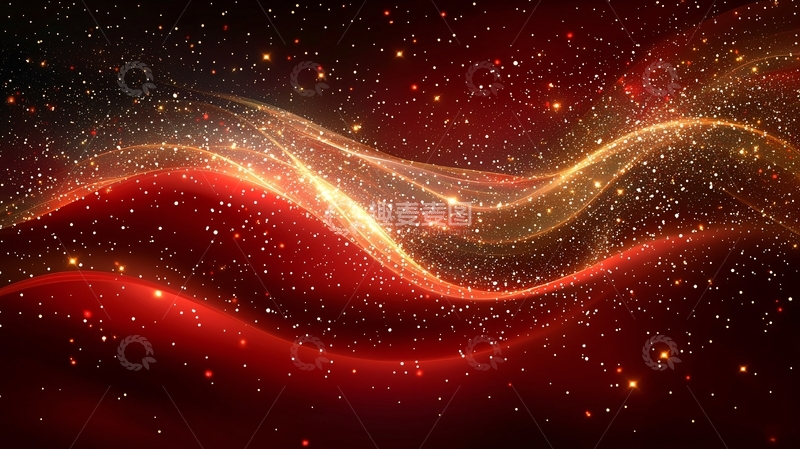 高清大图下载【趣麦麦图】红色金色波浪
