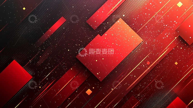 高清大图下载【趣麦麦图】红色几何抽象背景