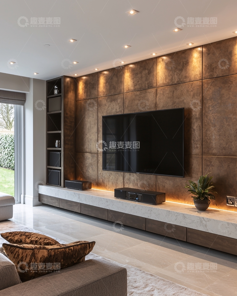 高清大图下载【趣麦麦图】现代简约电视背景墙