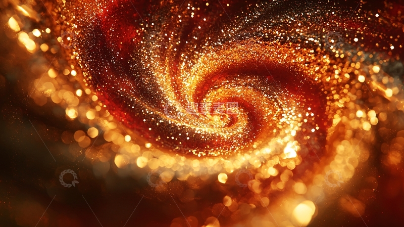 高清大图下载【趣麦麦图】旋转的金色火花