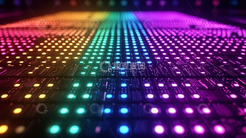 高清大图下载【趣麦麦图】彩虹灯光矩阵