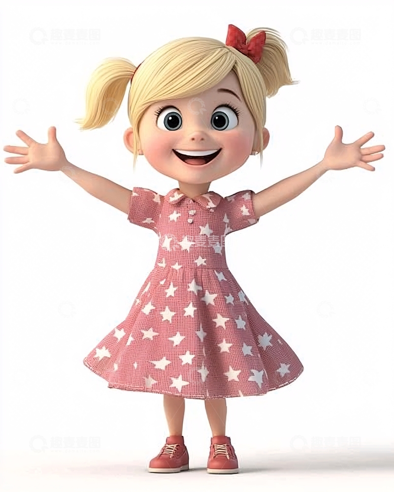 高清大图下载【趣麦麦图】可爱卡通小女孩
