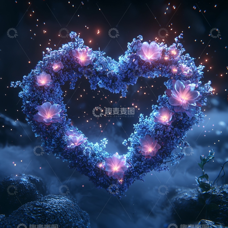 高清大图下载【趣麦麦图】梦幻爱心1