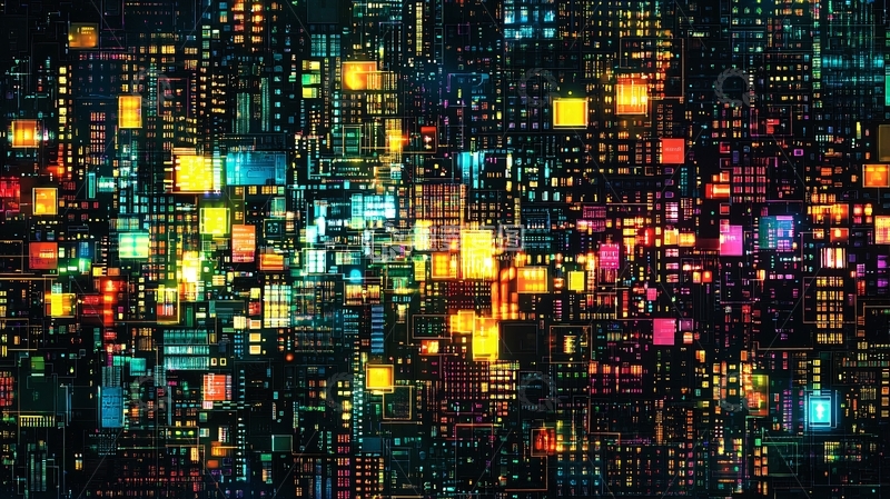 高清大图下载【趣麦麦图】多彩的抽象科技背景