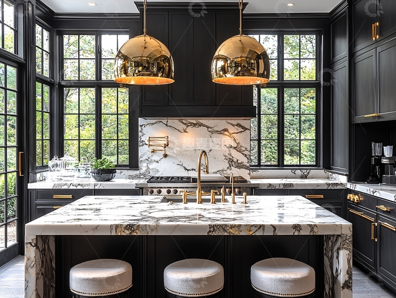 高清大图下载【趣麦麦图】黑色橱柜