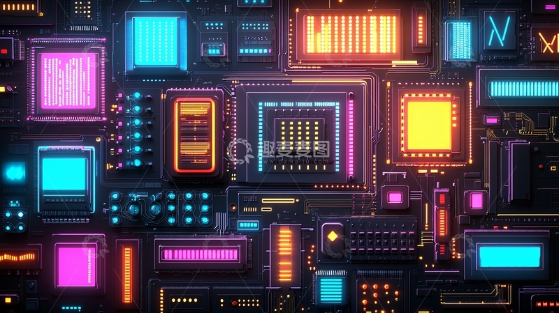 高清大图下载【趣麦麦图】科技感电路板背景